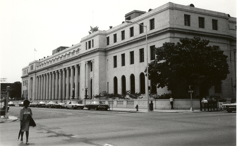 The original building (1921) was two stories high, above a full basement.